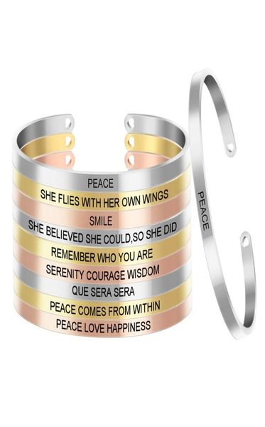10pcslot laser engraving positive id inspirational quote stainless steel bangles collection customized cuff mantra bracelet sl051665745, White
10pcslot laser engraving positive id inspirational quote stainless steel bangles collection customized cuff mantra bracelet sl051665745, White