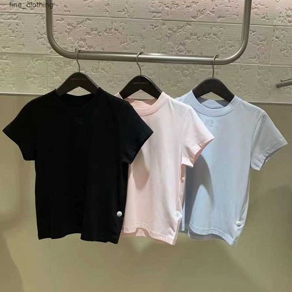 23 designer new aw solid t shirt color versatile women's wang trend simple t-shirt letter printed short sleeved wang cotton t-shirt, White
23 designer new aw solid t shirt color versatile women's wang trend simple t-shirt letter printed short sleeved wang cotton t-shirt, White