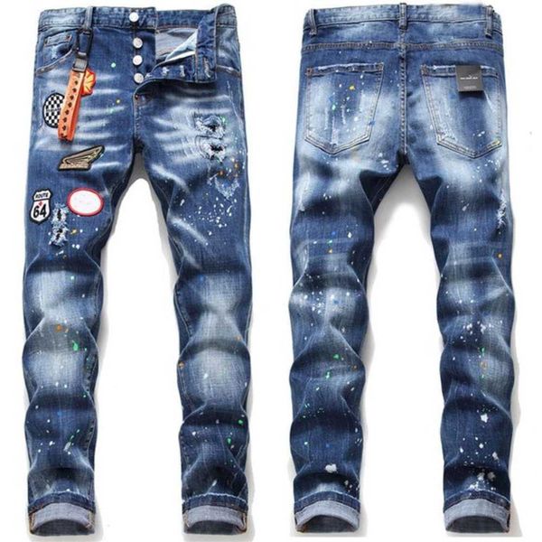 men's jeans men slim fit big size paint hole style destroyed skinny straight leg washed luxury casual regular denim pants trousers 004o, Blue
men's jeans men slim fit big size paint hole style destroyed skinny straight leg washed luxury casual regular denim pants trousers 004o, Blue
