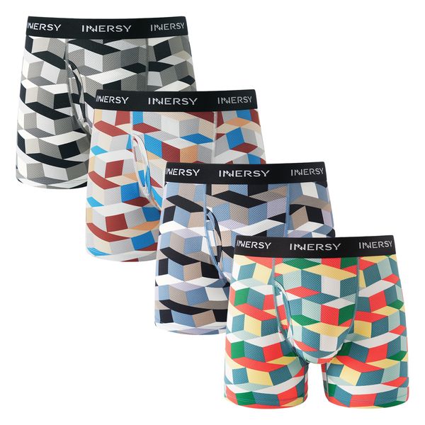 underpants innersy men's mesh boxer briefs cooling breathable sports underwear wfly 4pack 23412, Black;white
underpants innersy men's mesh boxer briefs cooling breathable sports underwear wfly 4pack 23412, Black;white
