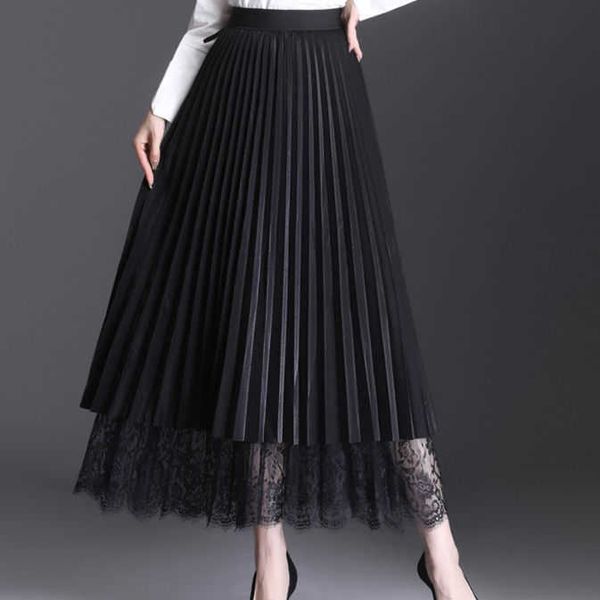 and autumn spring seasons large women's with two sides wearing lace pleated mid length fat mm mesh skirt, Black
and autumn spring seasons large women's with two sides wearing lace pleated mid length fat mm mesh skirt, Black