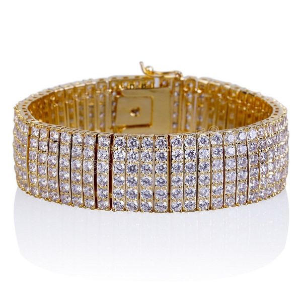 6 rows zircon iced out bracelets for men gold silver color women tennis hand chain jewelry, Golden;silver
6 rows zircon iced out bracelets for men gold silver color women tennis hand chain jewelry, Golden;silver