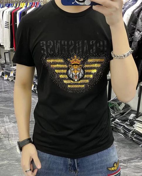 men's t-shirts european station short sleeve t-shirt men's summer european fashion brand pattern print diamond large fashion top, White;black
men's t-shirts european station short sleeve t-shirt men's summer european fashion brand pattern print diamond large fashion top, White;black