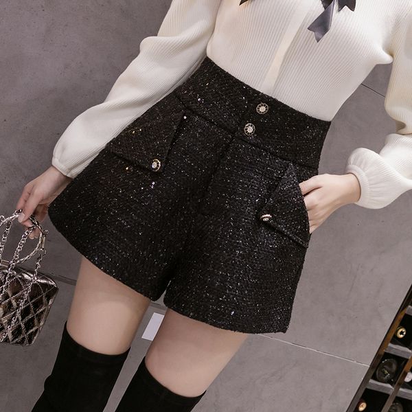 women's shorts autumn premium women's spring winter wool shorts women's fashion black solid pattern high waist sequin tweed s, White;black
women's shorts autumn premium women's spring winter wool shorts women's fashion black solid pattern high waist sequin tweed s, White;black