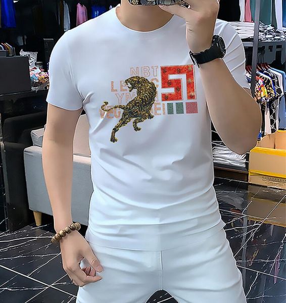db216 comfortable designer t shirt summer white short sleeve diamond-ironing tiger men tshirt tee mens clothes, White;black
db216 comfortable designer t shirt summer white short sleeve diamond-ironing tiger men tshirt tee mens clothes, White;black