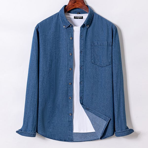 men's casual shirts men's denim shirt long sleeved men's dress fashionable and slim fitting casual matching with chest pocket, White;black
men's casual shirts men's denim shirt long sleeved men's dress fashionable and slim fitting casual matching with chest pocket, White;black
