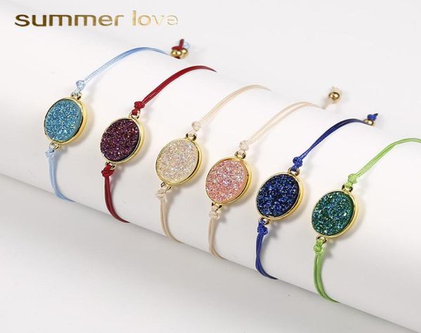 new fashion natural resin stone oval druzy pendant bracelet with thanks card colorful string braiding bracelets for men women jewe9786021, Golden;silver
new fashion natural resin stone oval druzy pendant bracelet with thanks card colorful string braiding bracelets for men women jewe9786021, Golden;silver