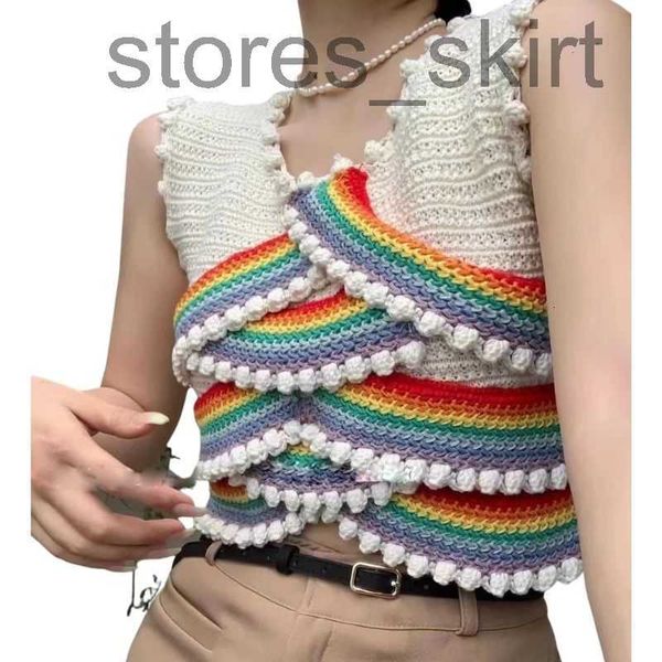women's t-shirt designer2022 women summer knit tee designer with rainbow striped pattern milan runway designer pullover vest n4sb, White
women's t-shirt designer2022 women summer knit tee designer with rainbow striped pattern milan runway designer pullover vest n4sb, White
