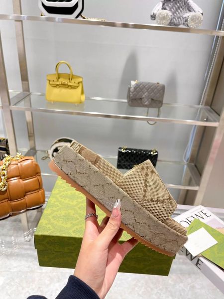 women men platform slide sandal luxury designer slippers canvas platform sandals real leather beige brick red colors beach slides slipper ou, Black
women men platform slide sandal luxury designer slippers canvas platform sandals real leather beige brick red colors beach slides slipper ou, Black