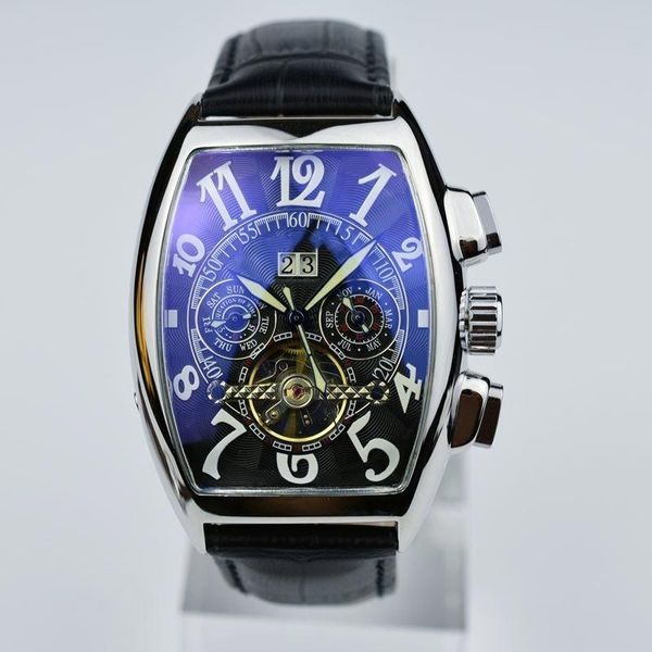mens watch wine cask type luxury leather strap tourbillon mechanical date skeleton automatic multifunctional student watch for father's, Slivery;brown
mens watch wine cask type luxury leather strap tourbillon mechanical date skeleton automatic multifunctional student watch for father's, Slivery;brown