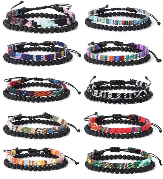 new bohemian style woven bracelet men's lava volcano stone combination vintage fabric handmade bracelet, Golden;silver
new bohemian style woven bracelet men's lava volcano stone combination vintage fabric handmade bracelet, Golden;silver
