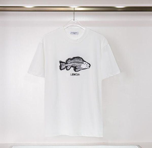 er461 white saint designer t shirt summer short sleeve purple fish bone embroidery women men tshirt tee mens clothes, White;black
er461 white saint designer t shirt summer short sleeve purple fish bone embroidery women men tshirt tee mens clothes, White;black