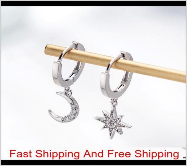 star moon asymmetrical 925 sterling silver cubic zirconia hoop earrings for women fashion cz circle ear ring earings jewelry3738122, Golden;silver
star moon asymmetrical 925 sterling silver cubic zirconia hoop earrings for women fashion cz circle ear ring earings jewelry3738122, Golden;silver