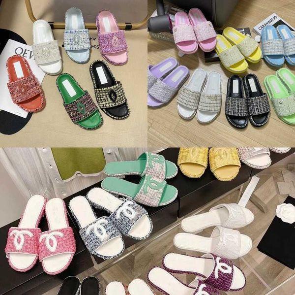 tweed slippers chan c designer women sandals lady straw woven el slippers slip on flats wedge block heels slipper beach mule platform slides, Black
tweed slippers chan c designer women sandals lady straw woven el slippers slip on flats wedge block heels slipper beach mule platform slides, Black