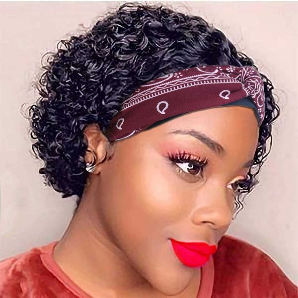 hair wigs short headband human brazilian curly full machine for women wig 230412, Black
hair wigs short headband human brazilian curly full machine for women wig 230412, Black