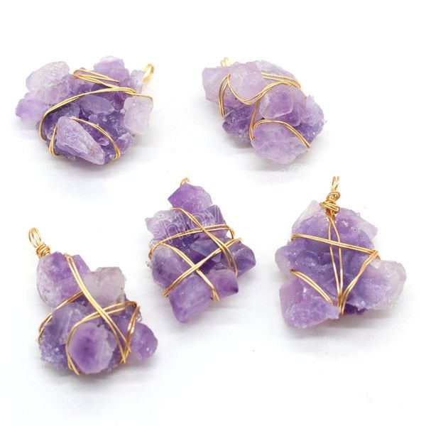 natural amethyst stone irregular winding gold wire pendant crafts for diy jewelry making necklace earring accessories gift party, Bronze;silver
natural amethyst stone irregular winding gold wire pendant crafts for diy jewelry making necklace earring accessories gift party, Bronze;silver