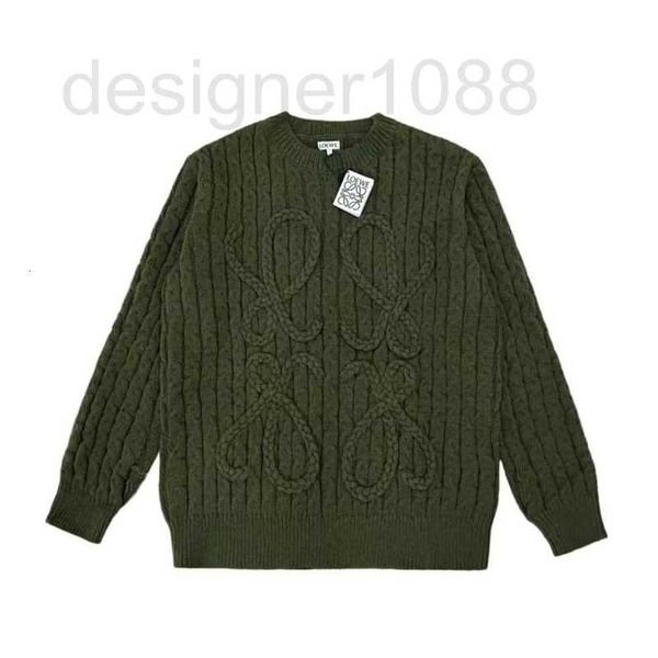 designer loewe/luo yiwei beautiful cool olive green hand knitted fried dough twists round neck sweater a9s1, White;black
designer loewe/luo yiwei beautiful cool olive green hand knitted fried dough twists round neck sweater a9s1, White;black