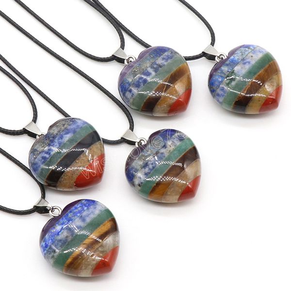 7 chakras natural stone pendant necklace colorful long rope yoga energy stone heart charms necklaces for women jewelry, Silver
7 chakras natural stone pendant necklace colorful long rope yoga energy stone heart charms necklaces for women jewelry, Silver