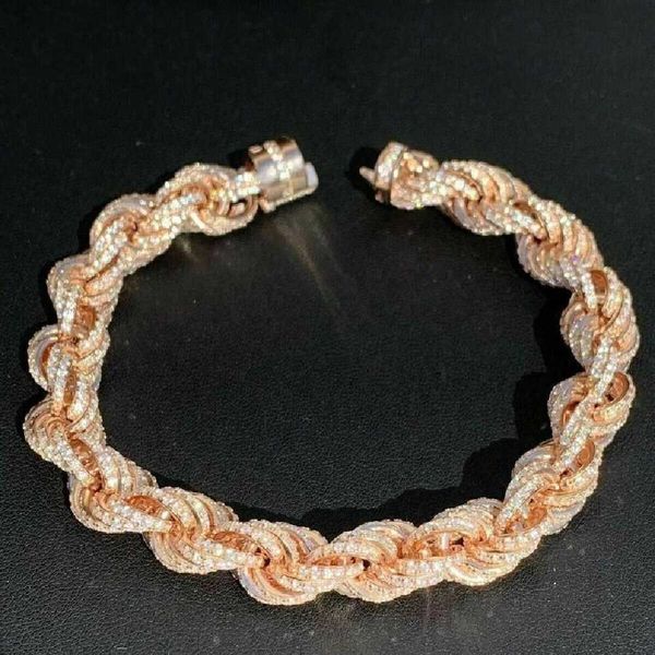 hip hop 8mm full iced out rope chain bracelet vvs diamond moissanite rope bracelet men, Silver
hip hop 8mm full iced out rope chain bracelet vvs diamond moissanite rope bracelet men, Silver
