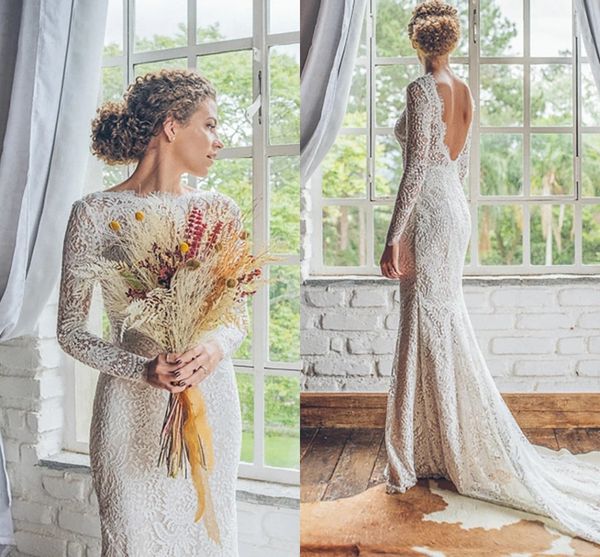 backless mermaid wedding dresses with long sleeve 2023 romantic lace boat neck outdoor country bohemain bridal gowns, White
backless mermaid wedding dresses with long sleeve 2023 romantic lace boat neck outdoor country bohemain bridal gowns, White