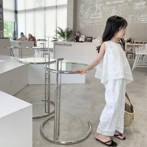 clothing sets shirt kids pants oneck collar sleeveless regular length pullover elastic waist ankle solid summer children girls 230412, White
clothing sets shirt kids pants oneck collar sleeveless regular length pullover elastic waist ankle solid summer children girls 230412, White