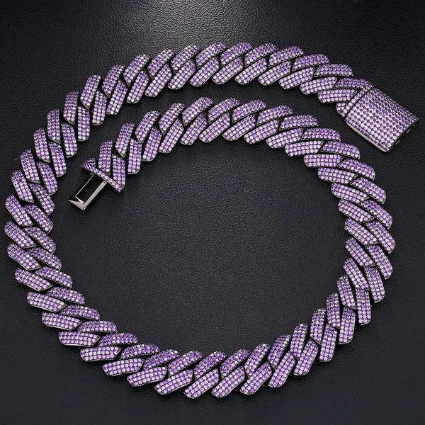 special design 19mm purple stone cuban prong chain bling iced out box buckle setting aaa+ cubic zirconia chain for men jewelry, Silver
special design 19mm purple stone cuban prong chain bling iced out box buckle setting aaa+ cubic zirconia chain for men jewelry, Silver