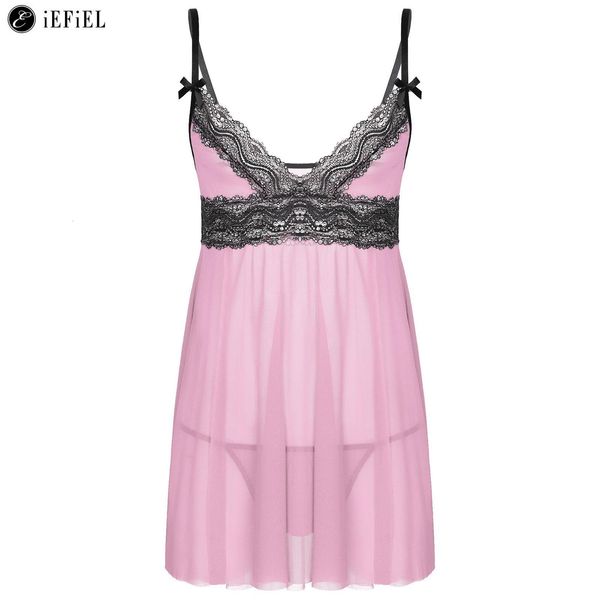 men's sleepwear sissy lingerie pajamas set see through lace deep v neck mini dress with thong maid crossdressing teddy chemise babydoll, Black;brown
men's sleepwear sissy lingerie pajamas set see through lace deep v neck mini dress with thong maid crossdressing teddy chemise babydoll, Black;brown