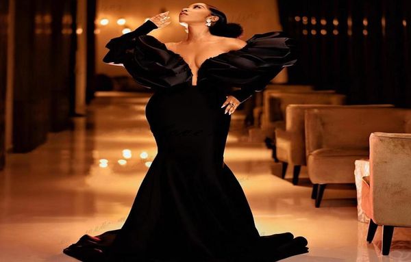 aso ebi african black satin evening dress mermaid off shoulder deep v neck ruffles floor length prom gown women formal reception p1406404
aso ebi african black satin evening dress mermaid off shoulder deep v neck ruffles floor length prom gown women formal reception p1406404