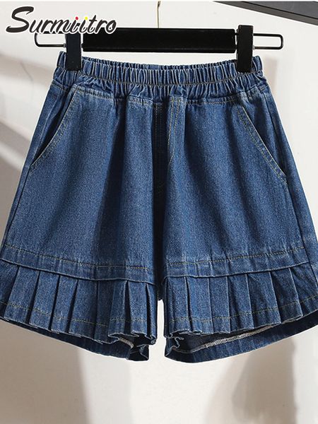 women's shorts surmiitro m-5xl summer fashion korea wide leg pleated denim jeans women's high waist shorts women's pockets 23, White;black 
women's shorts surmiitro m-5xl summer fashion korea wide leg pleated denim jeans women's high waist shorts women's pockets 23, White;black