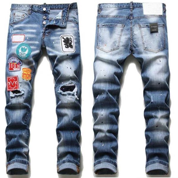 men's jeans men slim fit ripped badge hole destroyed skinny straight leg washed frayed motocycle denim pants hip hop stretch biker dist, Blue
men's jeans men slim fit ripped badge hole destroyed skinny straight leg washed frayed motocycle denim pants hip hop stretch biker dist, Blue
