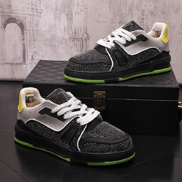 men's shoes luxury tide brand fashion casual shoes rhinestones retro low board shoes youth shoes d2h20, Black
men's shoes luxury tide brand fashion casual shoes rhinestones retro low board shoes youth shoes d2h20, Black