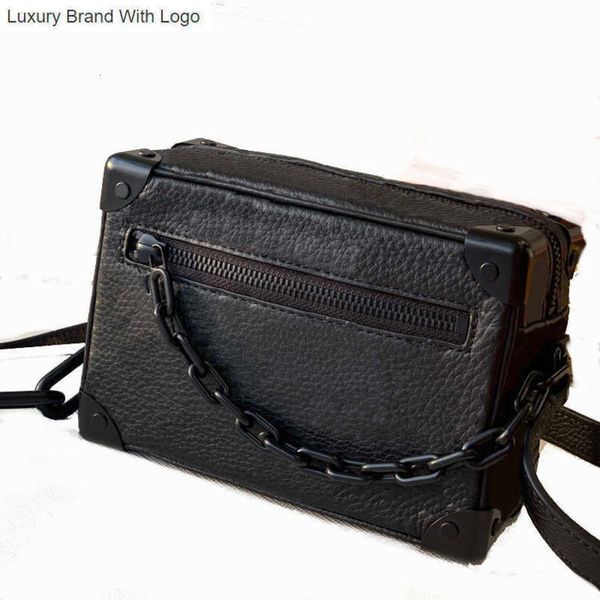 bag handbags shoulder bags 5a box-package bags men small trunk fashion casual tote soft chains canvas leather zipper shoulderbag crossbody w, Black
bag handbags shoulder bags 5a box-package bags men small trunk fashion casual tote soft chains canvas leather zipper shoulderbag crossbody w, Black