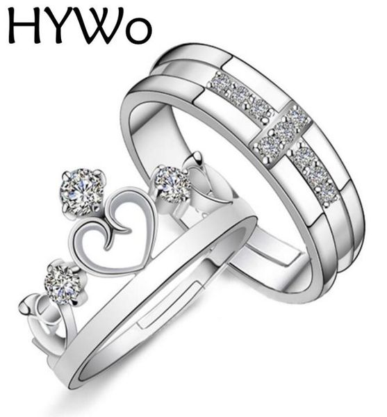 hywo brands 1 pair silver plated prince princess crown cz crystal promise ring set pair for lovers couple rings for women men6220146
hywo brands 1 pair silver plated prince princess crown cz crystal promise ring set pair for lovers couple rings for women men6220146