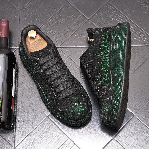 Men Casual Shoes Luxury Designer Sneakers Leather Diamond Mens Shoe Embroidery Loafer Trainers Flat Rhinestone Sneaker Breathable Mesh Sparkling, Black silver
Men Casual Shoes Luxury Designer Sneakers Leather Diamond Mens Shoe Embroidery Loafer Trainers Flat Rhinestone Sneaker Breathable Mesh Sparkling, Black silver