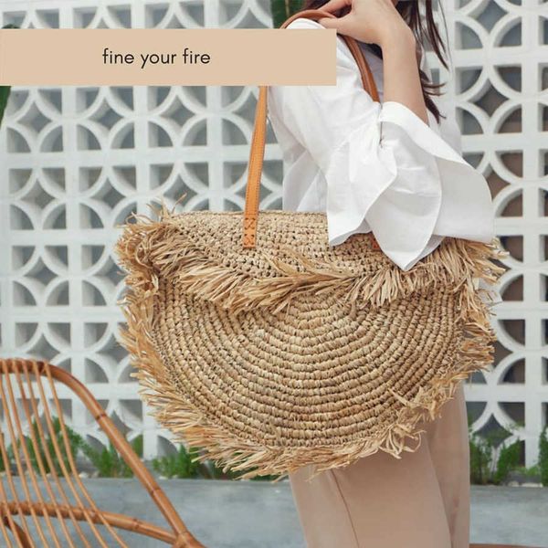 bohemian round tassel women straw bag designer spike paper rattan shoulder bags large casual handbags summer beach woven purses 230412
bohemian round tassel women straw bag designer spike paper rattan shoulder bags large casual handbags summer beach woven purses 230412