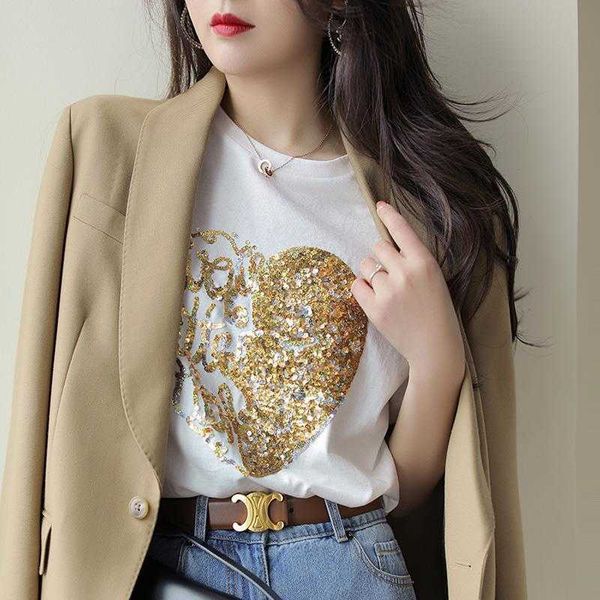 high edition gold sequins love short sleeve white letter print t-shirt women mens graphic t shirts
high edition gold sequins love short sleeve white letter print t-shirt women mens graphic t shirts