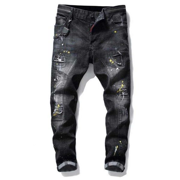 men's jeans men slim fit big size paint hole style destroyed skinny straight leg washed luxury casual regular denim pants trousers 62zk, Blue
men's jeans men slim fit big size paint hole style destroyed skinny straight leg washed luxury casual regular denim pants trousers 62zk, Blue