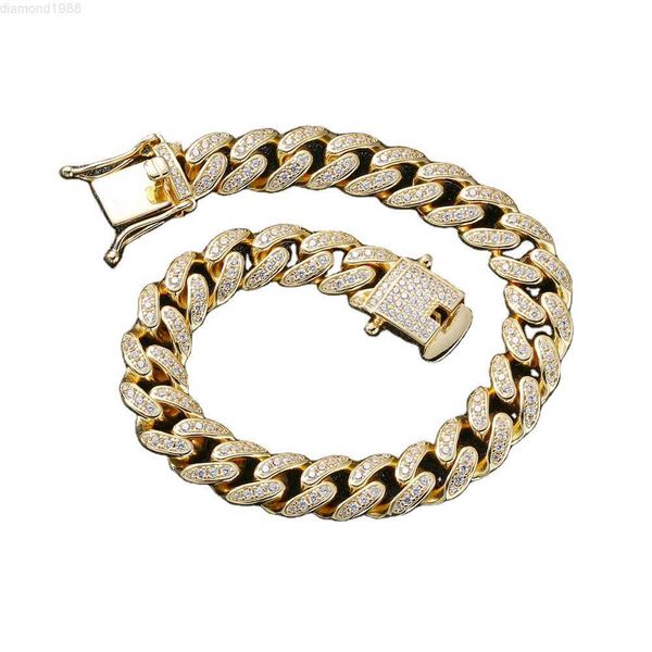 hip hop women jewelry gold silver cuban link iced out bracelet 5a cz prong set luxury cuban bracelet