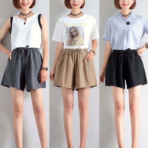 women's shorts women's summer comfortable cotton hemp shorts wide legs south korea relax student summer 230412, White;black
women's shorts women's summer comfortable cotton hemp shorts wide legs south korea relax student summer 230412, White;black