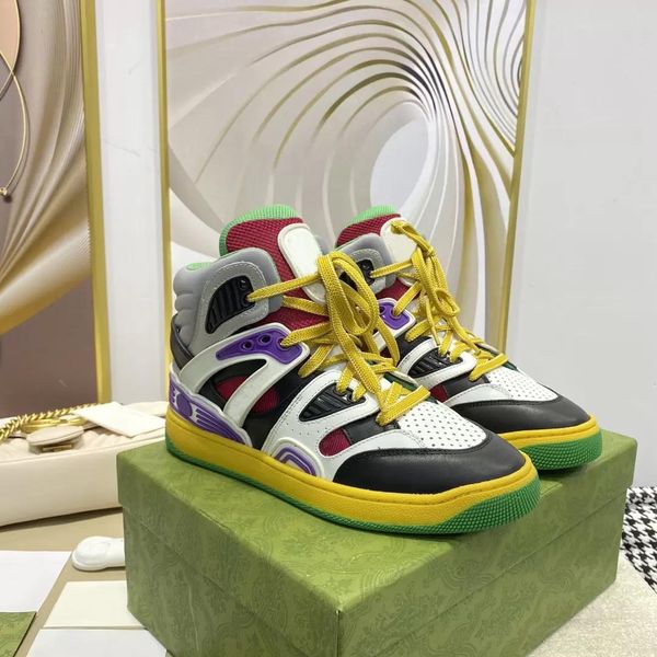 2023 luxury designer women men shoes basket high-sneakers contrast color ankle mesh thickening sport shoe fashion comfortable size 35-45, Black 
2023 luxury designer women men shoes basket high-sneakers contrast color ankle mesh thickening sport shoe fashion comfortable size 35-45, Black