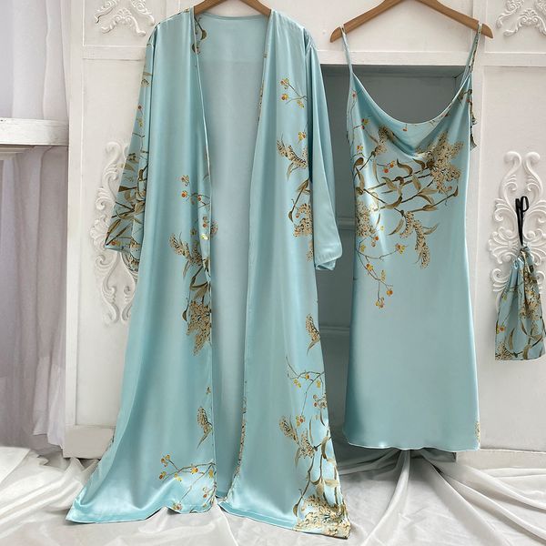 women's sleepwear print 2pcs robe sleep suit women bridal kimono bathrobe gown lingerie satin vneck strap nightgown loungewear 23412, Black;red
women's sleepwear print 2pcs robe sleep suit women bridal kimono bathrobe gown lingerie satin vneck strap nightgown loungewear 23412, Black;red