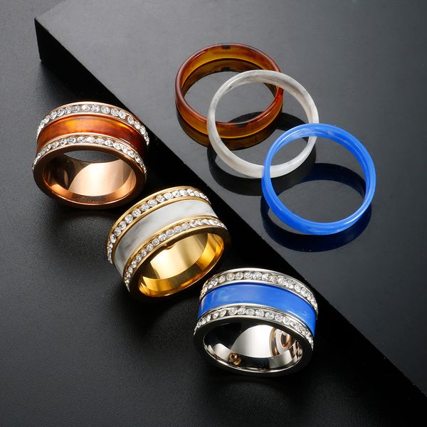 popularity new diy changable 3 color resin ring female fashion stainless steel waterproof crystal finger rings for women jewelry, Golden;silver
popularity new diy changable 3 color resin ring female fashion stainless steel waterproof crystal finger rings for women jewelry, Golden;silver