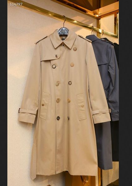Image of NEW CLASSIC! Men fashion England design long version trench coat/great quality heavy cotton double breasted trench coat for men/spring jacket KenL-M450 size S-XXL