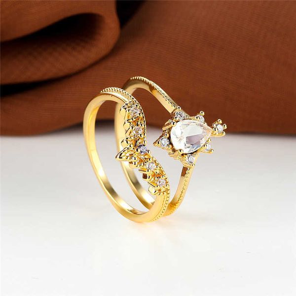 band rings white zircon water drop crown rings dainty gold color wedding ring sets pear cut moonstone engagement ring set for women jewelry, Silver
band rings white zircon water drop crown rings dainty gold color wedding ring sets pear cut moonstone engagement ring set for women jewelry, Silver