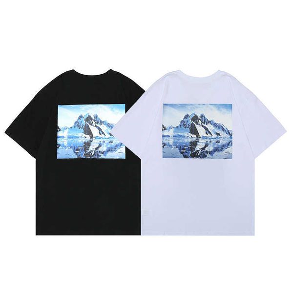 high edition summer new fashion brand fog exclusive snow mountain straight inkjet men's and women's short sleeve t-shirt, White
high edition summer new fashion brand fog exclusive snow mountain straight inkjet men's and women's short sleeve t-shirt, White