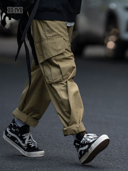 men's pants japanese street clothes retro cargo pants men's spring and autumn korean straight pants harajuku casual khaki bag men, Black
men's pants japanese street clothes retro cargo pants men's spring and autumn korean straight pants harajuku casual khaki bag men, Black