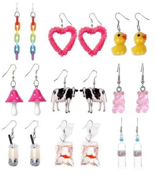 charm cute y2k earring set kawaii funny kidcore weird creative quirky rainbow indie aesthetic goldfish duck cow mushroom earrings 2048298, Golden
charm cute y2k earring set kawaii funny kidcore weird creative quirky rainbow indie aesthetic goldfish duck cow mushroom earrings 2048298, Golden