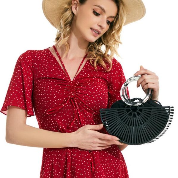 hbp fashion tote bag women's handbag acrylic handle bamboo weaving design beach bag
hbp fashion tote bag women's handbag acrylic handle bamboo weaving design beach bag