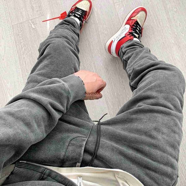 men's and women's fashion pants hight street brand rep representative report double thread series washable old drawstring long ame, Black
men's and women's fashion pants hight street brand rep representative report double thread series washable old drawstring long ame, Black