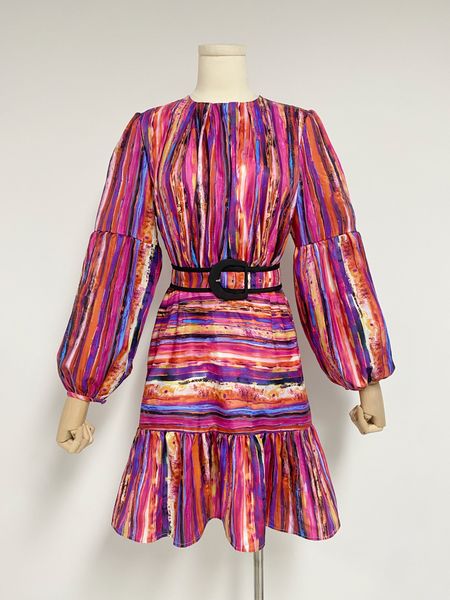 23 new women's dress striped women's designer costume robe, Black;gray 
23 new women's dress striped women's designer costume robe, Black;gray